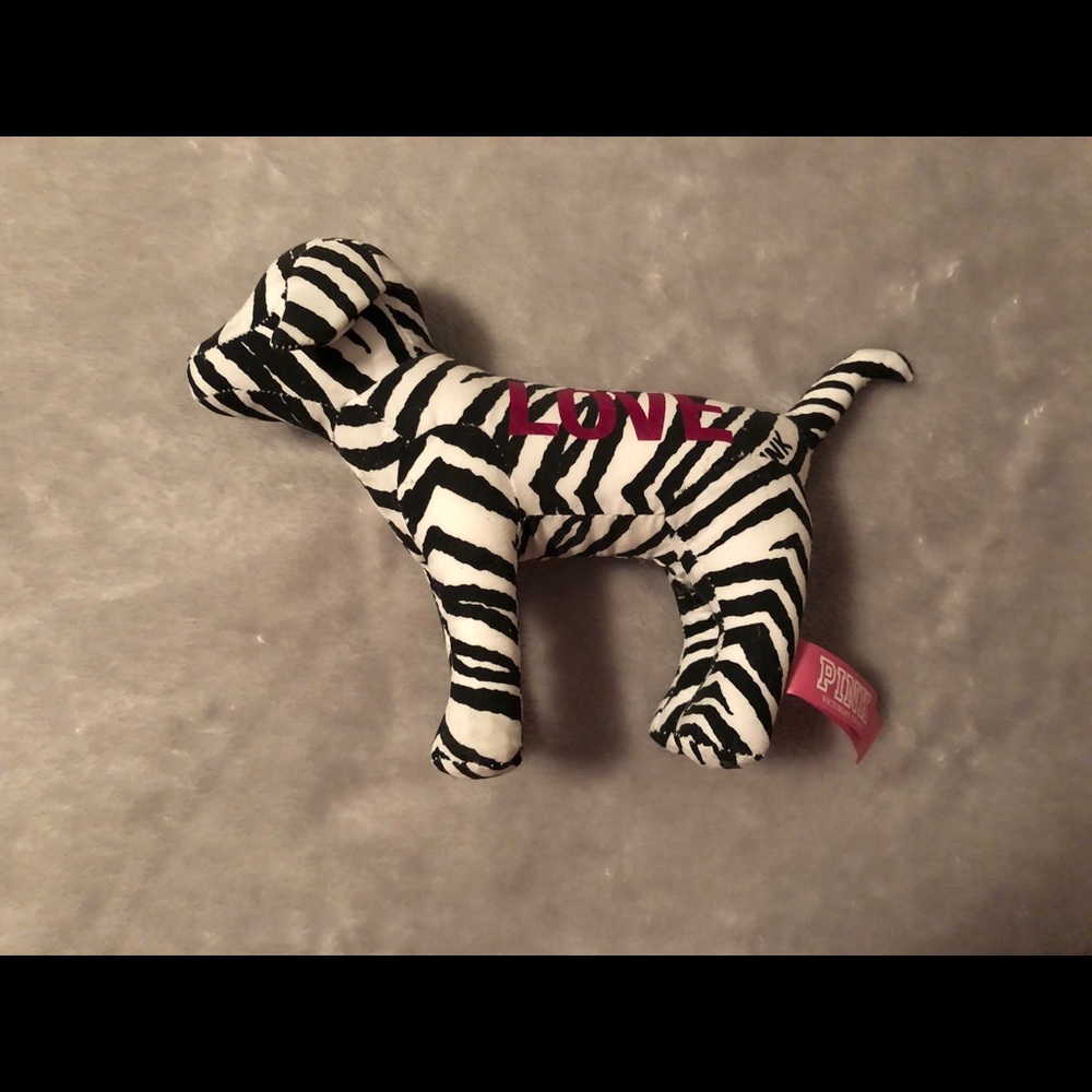 PINK Victoria’s Secret Zebra Plush Dog NWOT - Picture 2 of 2